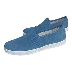 Coach COH SDE Suede Slip On Blue Sneakers Sz 7.5